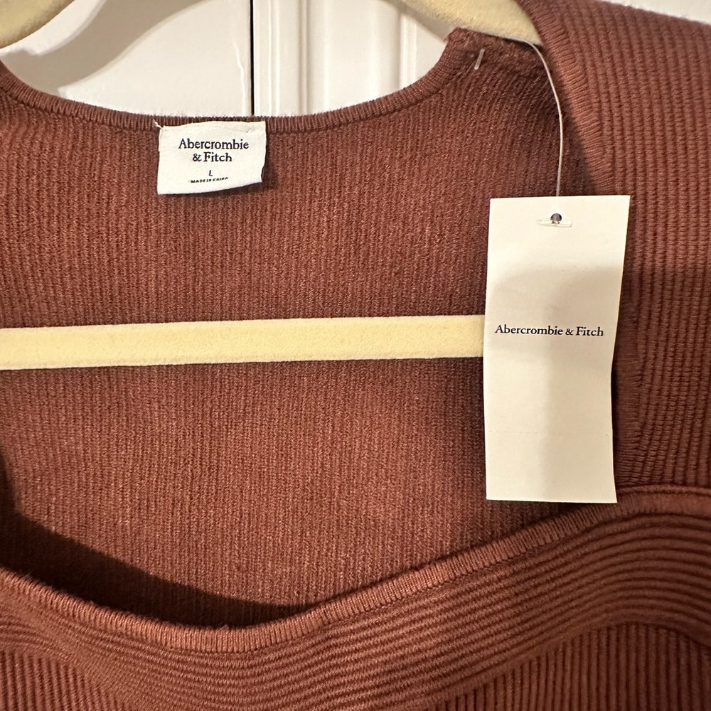 Abercrombie & Fitch Rust Ribbed Knit Top - Picture 4 of 5